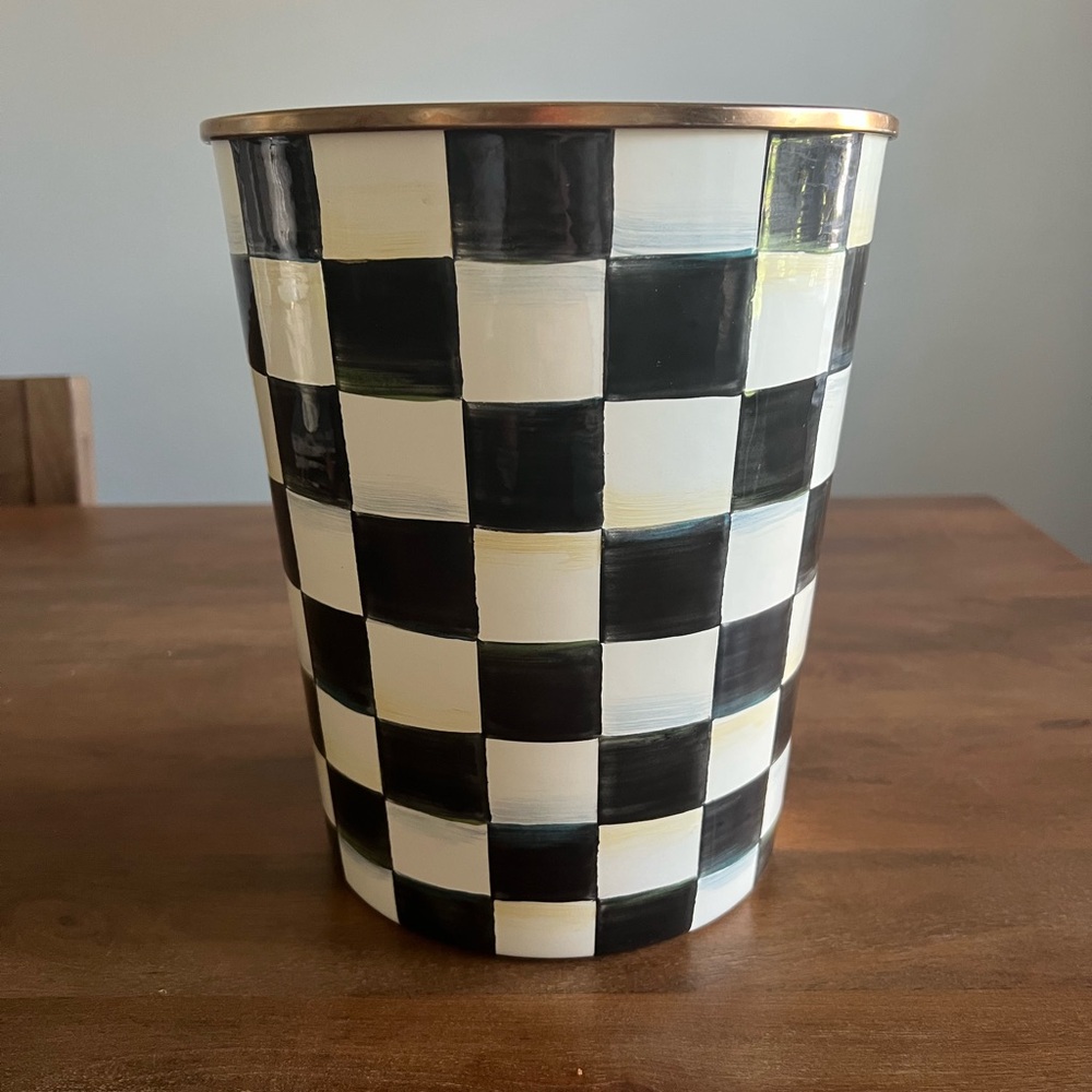 MacKenzie-Childs Black and White Checkered Bin